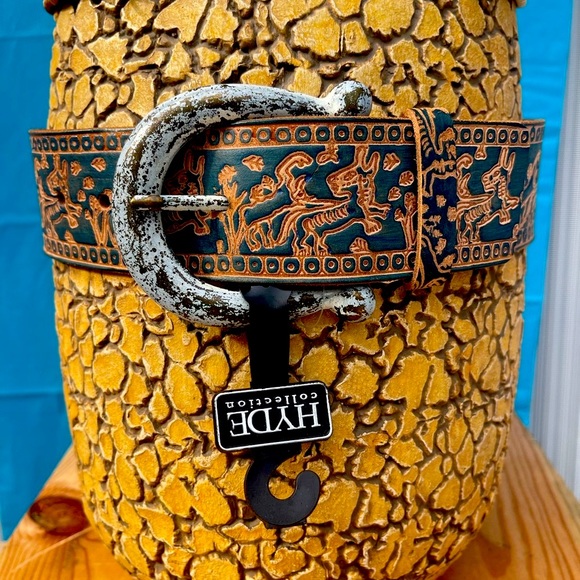 NWT STREETS AHEAD belt rustic design genuine leather New with tags - Picture 5 of 7